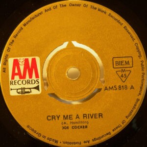 Joe Cocker ‎– Cry Me A River / The Letter (Used Vinyl) (7'')