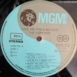 The Osmonds ‎– Love Me For A Reason (Used Vinyl)