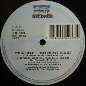 Whigfield ‎– Saturday Night (Used Vinyl)