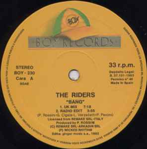 The Riders ‎– Bang (Used Vinyl) (12")