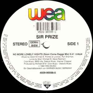 Sir Prize ‎– No More Lonely Nights (Used Vinyl) (12")