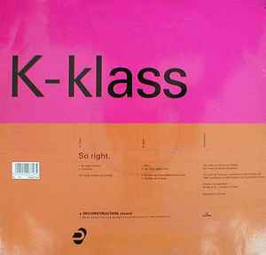 K-Klass ‎– So Right (Used Vinyl) (12")