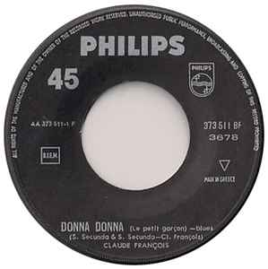 Claude François ‎– Donna Donna / Les Cloches Sonnaient (Used Vinyl)(7″)