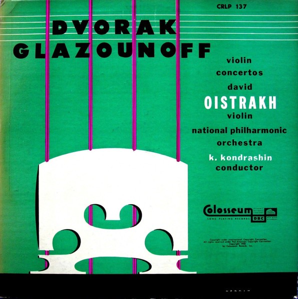 Dvorak / Glazounoff – David Oistrakh, National Philharmonic Orchestra, K. Kondrashin – Violin Concertos (Used Vinyl)